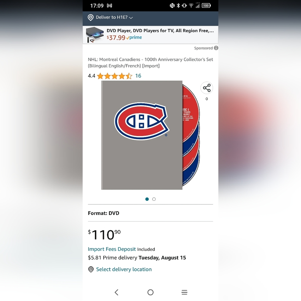 NWT NHL: Montreal Canadiens 100th anniversary collector's set (English/French) - Picture 4 of 4